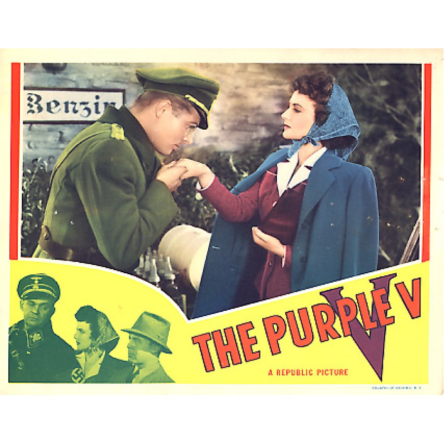 Poster for "The Purple V", 1943 movie based on story by Robert R. Mill (Image courtesy RareWarFilms.com)